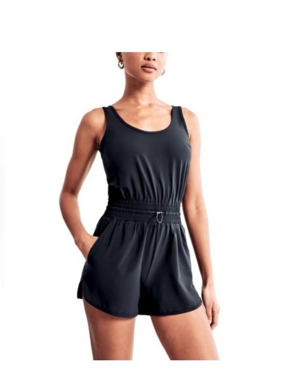 Abercrombie & Fitch Black Crewneck Romper